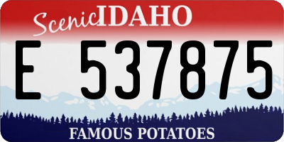 ID license plate E537875