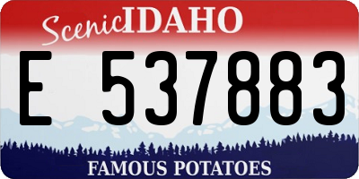ID license plate E537883