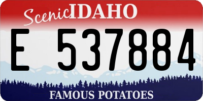 ID license plate E537884