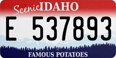 ID license plate E537893