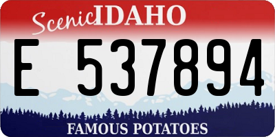 ID license plate E537894