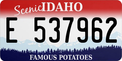 ID license plate E537962