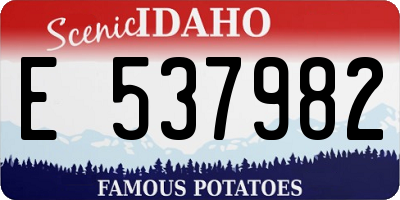 ID license plate E537982