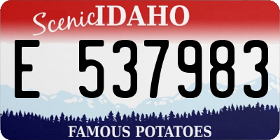 ID license plate E537983