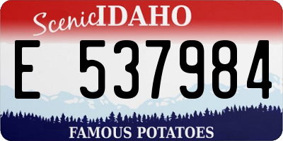 ID license plate E537984