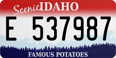 ID license plate E537987