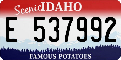 ID license plate E537992