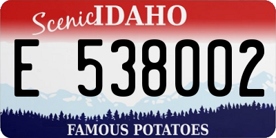ID license plate E538002