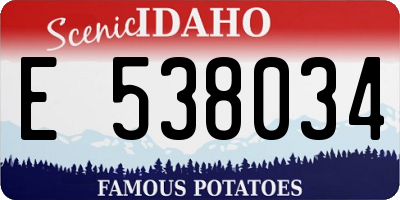 ID license plate E538034