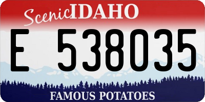ID license plate E538035