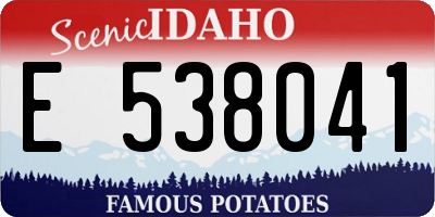 ID license plate E538041
