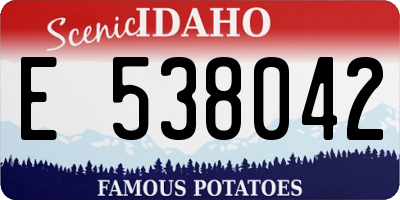 ID license plate E538042