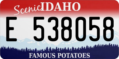 ID license plate E538058