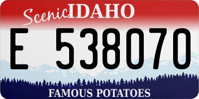 ID license plate E538070