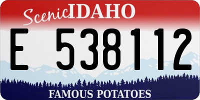 ID license plate E538112