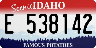 ID license plate E538142