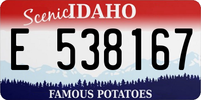 ID license plate E538167