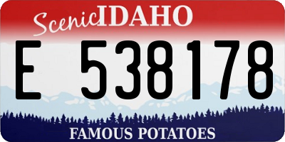 ID license plate E538178
