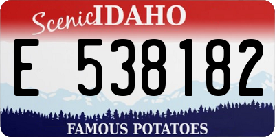 ID license plate E538182