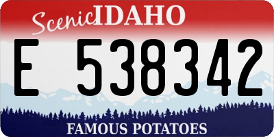 ID license plate E538342
