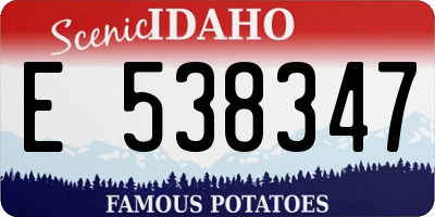ID license plate E538347