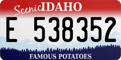 ID license plate E538352