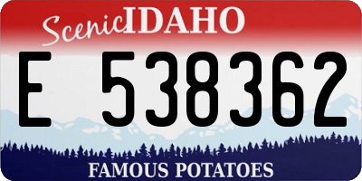 ID license plate E538362