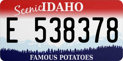 ID license plate E538378