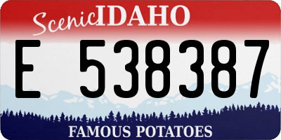 ID license plate E538387