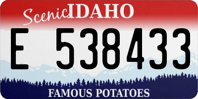 ID license plate E538433