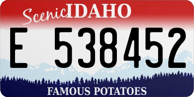 ID license plate E538452