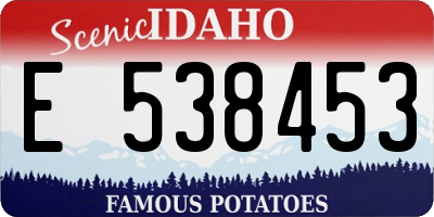 ID license plate E538453