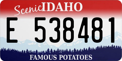 ID license plate E538481