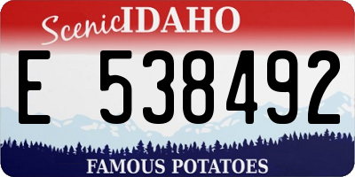 ID license plate E538492
