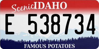 ID license plate E538734
