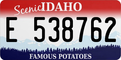 ID license plate E538762