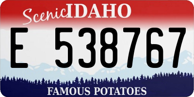 ID license plate E538767
