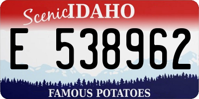ID license plate E538962