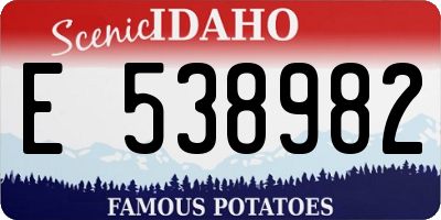 ID license plate E538982