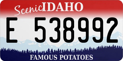 ID license plate E538992