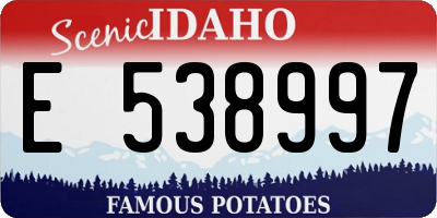 ID license plate E538997