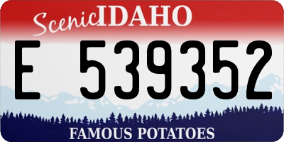 ID license plate E539352