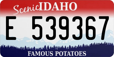 ID license plate E539367