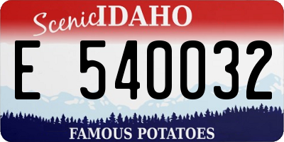 ID license plate E540032