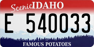 ID license plate E540033