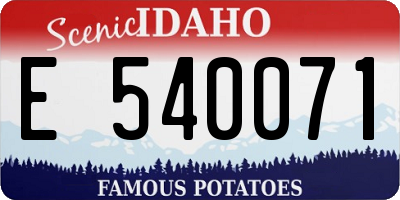 ID license plate E540071