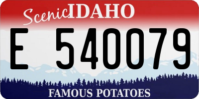 ID license plate E540079
