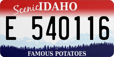 ID license plate E540116