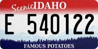 ID license plate E540122