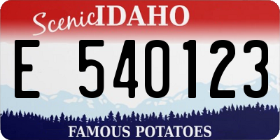 ID license plate E540123